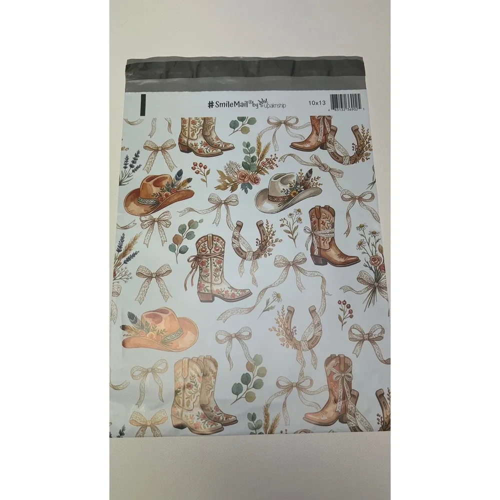 135pc Western Cowgirl Shipping Bundle 10x13 Poly Mailers Thank You Cards Trendy